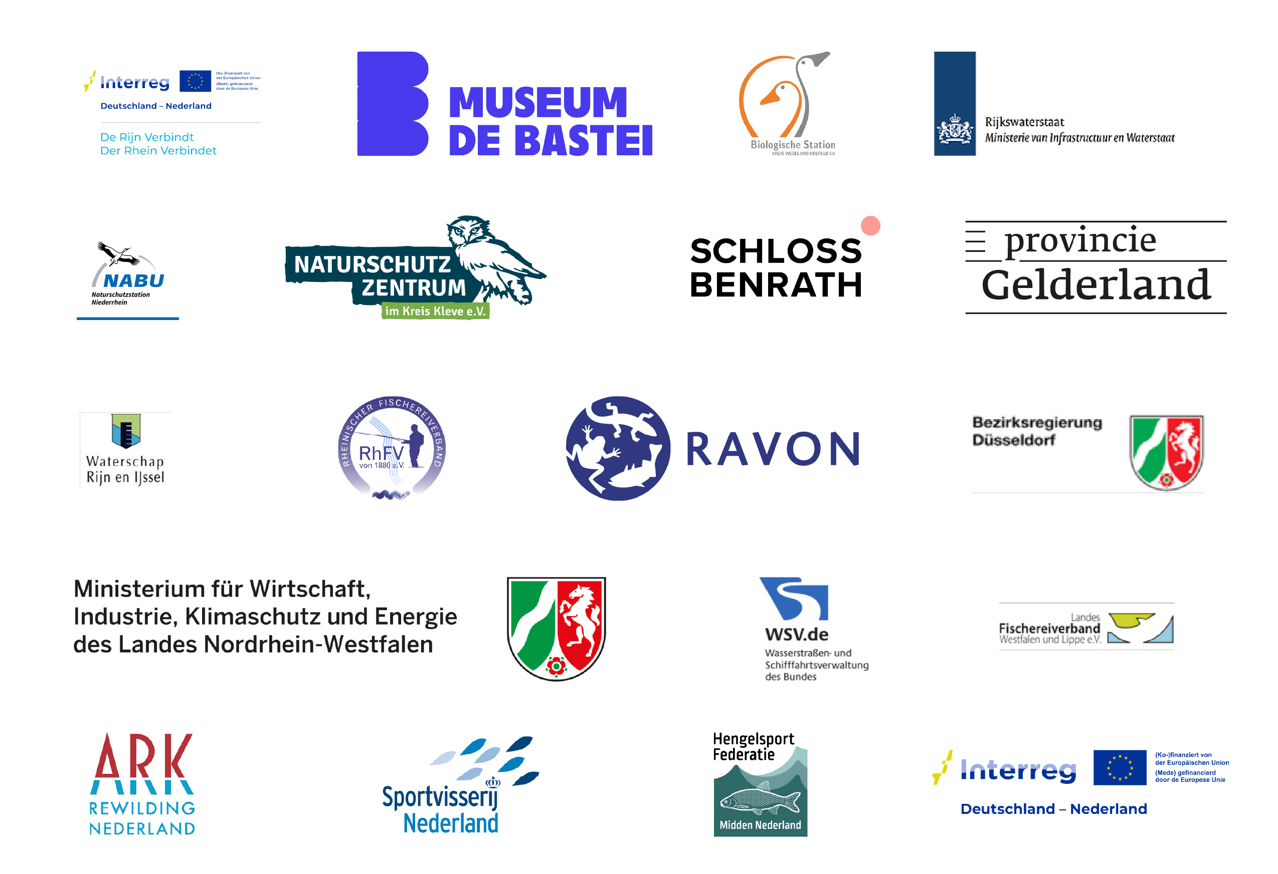 Overzicht van de partners in het project De Rijn Verbindt / Der Rhein Verbindet