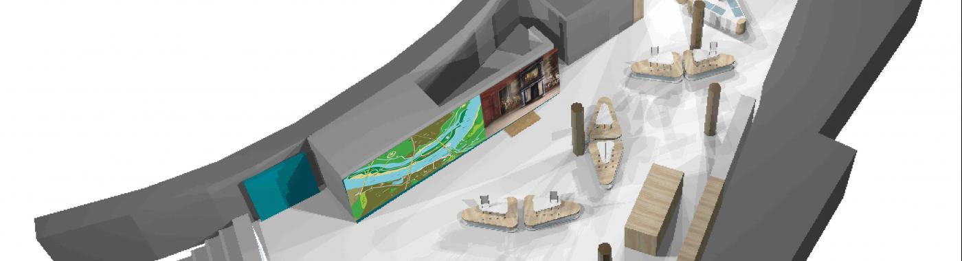 3D-impressie van het entreegebouw van De Bastei door 2D3D Design